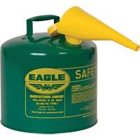 Safety Can for Combustibles with Funnel, Type I, Galvanized Steel, 5 US gal., Green, FM Approved/UL/ULC Listed Seaboard Timber Mart