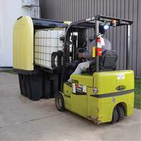 Yellow Roll Top Hardcover Spill Pallet, 65" L x 65" W x 101" H, 5000 lbs. Load Capacity Seaboard Timber Mart