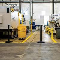 Industrial Stanchion Kit with Plastic Chain, 37" High, Red Seaboard Timber Mart