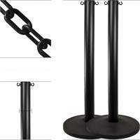 Industrial Stanchion Kit with Plastic Chain, 37" High, Black Seaboard Timber Mart