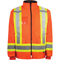 High-Visibility 7-in-1 Jacket, Polyester, High Visibility Orange, X-Small Seaboard Timber Mart