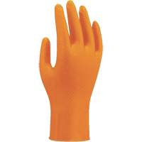 709HVO High-Visibility Disposable Gloves, 7/Small, Nitrile, 8-mil, Powder-Free, Orange Seaboard Timber Mart