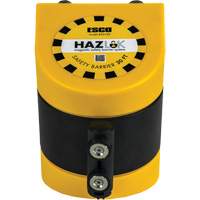 HAZLOK Safety Barrier System, Plastic, Magnetic Mount, 30', Black and Yellow Tape Seaboard Timber Mart