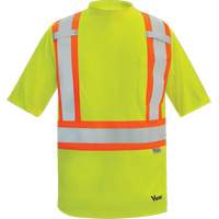 Viking&reg; Safety Bamboo Lined T-shirt, Polyester, Large, High Visibility Lime-Yellow Seaboard Timber Mart