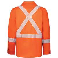 Chemise de travail haute visibilit&eacute; &agrave; bandes segment&eacute;es 7 oz de luxe Avenger, Style 652, Hommes, Petit, Orange Seaboard Timber Mart