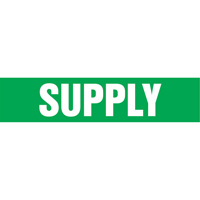 Marqueurs de tuyau "Supply", Autocollant, 4" h x 24" la, Blanc/vert Seaboard Timber Mart