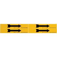 Marqueur de tuyau  Arrow, Autocollant, 1-1/8" h x 7" la, Noir sur jaune Seaboard Timber Mart