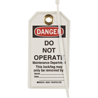 Lockout Tags, Plastic, 3" W x 5-1/2" H, English Seaboard Timber Mart