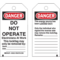 Lockout Tags, Plastic, 3" W x 5-1/2" H, English Seaboard Timber Mart