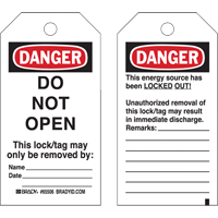 Lockout Tags, Cardstock, 3" W x 5-3/4" H, English Seaboard Timber Mart