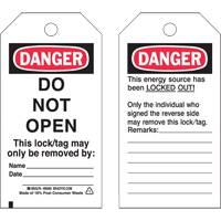 Lockout Tags, Plastic, 3" W x 5-1/2" H, English Seaboard Timber Mart