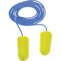 Bouchons d'oreilles n&eacute;on jaune E-A-Rsoft, Vrac - Sac en poly, Avec cordon Seaboard Timber Mart