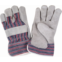 Rugged Fitters Gloves, Large, Split Cowhide Palm, Cotton Inner Lining Seaboard Timber Mart