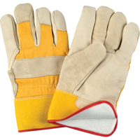 Abrasion-Resistant Winter-Lined Fitters Gloves, Large, Grain Cowhide Palm, Foam Fleece Inner Lining Seaboard Timber Mart