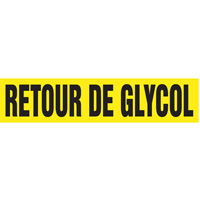 Marqueurs de tuyau "Retour de Glycol", Autocollant, 2-1/2" h x 12" la, Noir sur jaune Seaboard Timber Mart