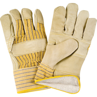 Winter-Lined Patch-Palm Fitters Gloves, Large, Grain Cowhide Palm, Cotton Fleece Inner Lining Seaboard Timber Mart