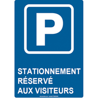 Reserved Parking Sign, 14" x 10", Aluminum, French with Pictogram Seaboard Timber Mart