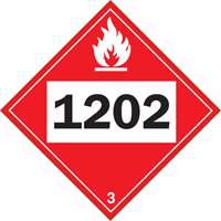 1202 Fuel Oil Flammable Liquid TDG Placard, Adhesive Vinyl Seaboard Timber Mart