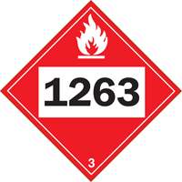 1263 Paint Flammable Liquid TDG Placard, Plastic Seaboard Timber Mart