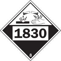 1830 Sulphuric Acid Corrosive Materials TDG Placard, Plastic Seaboard Timber Mart