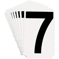 Quick-Align&reg; Individual Gothic Number & Letter Labels, 7, 4" H, Black on White Seaboard Timber Mart