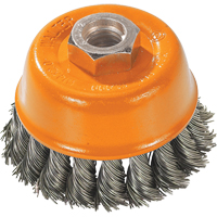 Knot-Twisted Wire Cup Brush, 3" Dia. x 5/8"-11 Arbor Seaboard Timber Mart