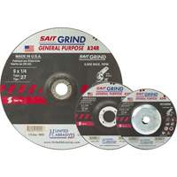 A24R Long Life Grinding Wheel, 4-1/2" x 1/4", 7/8" Arbor, Aluminum Oxide, Type 27 Seaboard Timber Mart
