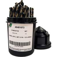 Mechanics Length Jobber Drill 135° - 1/16" to 1/2" by 1/64", 29 Pieces, High Speed Steel Seaboard Timber Mart
