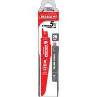 Lame de scie alternative pour la d&eacute;molition et les m&eacute;taux &eacute;pais, Bim&eacute;tal, 8-10 Dents par pouce, 6" lo Seaboard Timber Mart