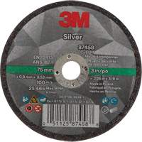 Silver Cut-Off Wheel, 3" x 0.04", 3/8"-24 Arbor, Type 1, Ceramic, 25645 RPM Seaboard Timber Mart