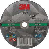 Silver Cut-Off Wheel, 4" x 0.06", 3/8"-24 Arbor, Type 1, Ceramic, 19100 RPM Seaboard Timber Mart