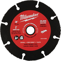 Lame abrasive au carbure, 3" x Arbre de 3/8", Carbure de silicium, 20 000 Tr/min Seaboard Timber Mart