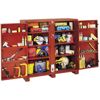 Jobsite Shelf Cabinet, Steel, 58.7 Cubic Feet, Red Seaboard Timber Mart