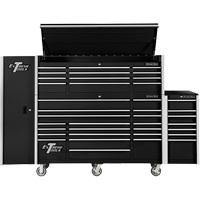 RX Series Side Cabinet, 3 Drawers, 19" W x 25" D x 61" H, Black Seaboard Timber Mart