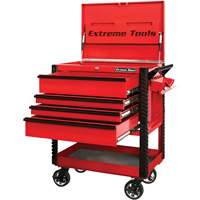 EX Deluxe Series Tool Cart, 4 Drawers, 22-7/8" L x 33" W x 44-1/4" H, Red Seaboard Timber Mart