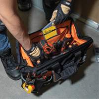 Tradesman Pro Wide-Open Tool Bag, Ballistic Nylon, 42 Pockets, Black Seaboard Timber Mart