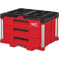 Packout 3-Drawer Tool Box, 16-1/3" x 14-1/3" x 22-1/5", Black/Red Seaboard Timber Mart