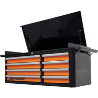 Top Chest, 42" W, 8 Drawers, Black/Orange Seaboard Timber Mart