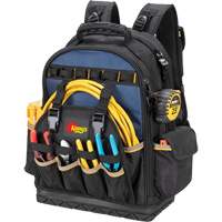 Molded Base Tool Backpack, 18" L x 13" W, Black/Blue, Ballistic/Polyester Seaboard Timber Mart