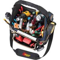 Porte-outils &eacute;lectrique/CHVAC &agrave; base moul&eacute;e, Polyester balistique, 20 pochettes, Noir/Bleu Seaboard Timber Mart