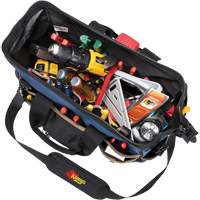 Sac &agrave; outils fourre-tout Big-Mouth &agrave; base moul&eacute;e, Polyester balistique, 23 pochettes, Noir/Bleu Seaboard Timber Mart