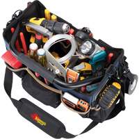 Boîte &agrave; outils ouverte &agrave; base moul&eacute;e, Polyester balistique, 17 pochettes, Noir/Bleu Seaboard Timber Mart