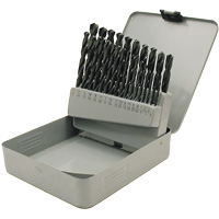 Coffret de forets en oxyde noir JET-KUT, 29 morceaux, Acier rapide Seaboard Timber Mart