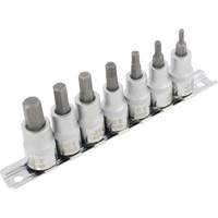 HSW3811M Jeu de sept douilles longues hexagonales m&eacute;triques 2", Hexagonale, Prise 3/8", 7 mr Seaboard Timber Mart