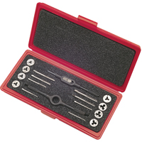 Tap & Die Sets with Production Hand Taps and Carbon Steel Round Adjustable Dies, 8 Pieces Seaboard Timber Mart