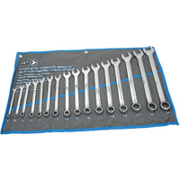 Fully Polished Long Pattern Combination Wrench Set, Combination, 16 Pieces, Metric Seaboard Timber Mart
