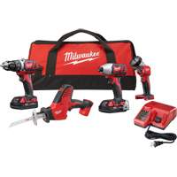 Ensemble quatre outils sans fil combin&eacute;s M18, Lithium-ion, 18 V Seaboard Timber Mart