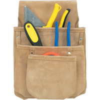 Poche pour outils de travail des cloisons s&egrave;ches, Porte-outil multiple, Cuir, 3 Poches Seaboard Timber Mart