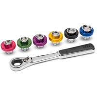 6 Point Magnetic Oil Drain Plug Metric Socket Set, 7 Pieces, 3/8" Drive Size Seaboard Timber Mart