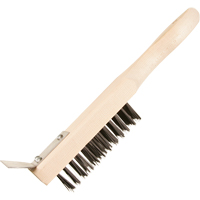 Scratch Brush With Scraper, Steel, 5 x 13 Wire Rows, 11-3/8" Long Seaboard Timber Mart